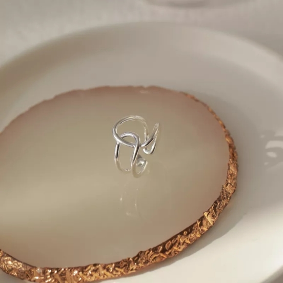 NEW Unisex 925 Sterling Silver Polished Knot Adjustable Ring - Picture 10 of 15